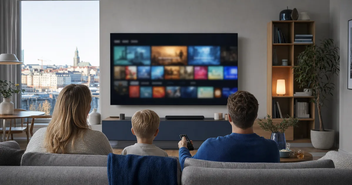 IPTV Göteborg på Smart TV i ett modernt svenskt hem