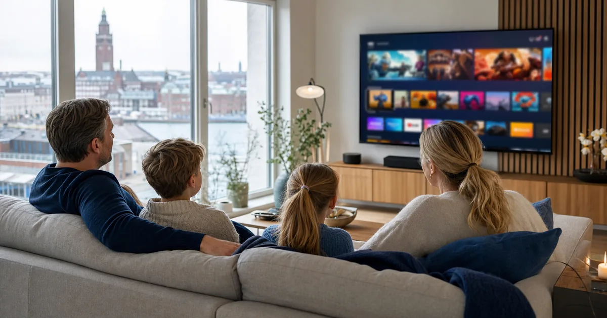 IPTV Helsingborg på Smart TV i ett modernt svenskt hem