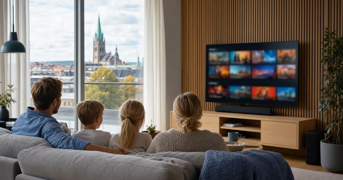 IPTV Linköping på Smart TV i ett modernt svenskt hem