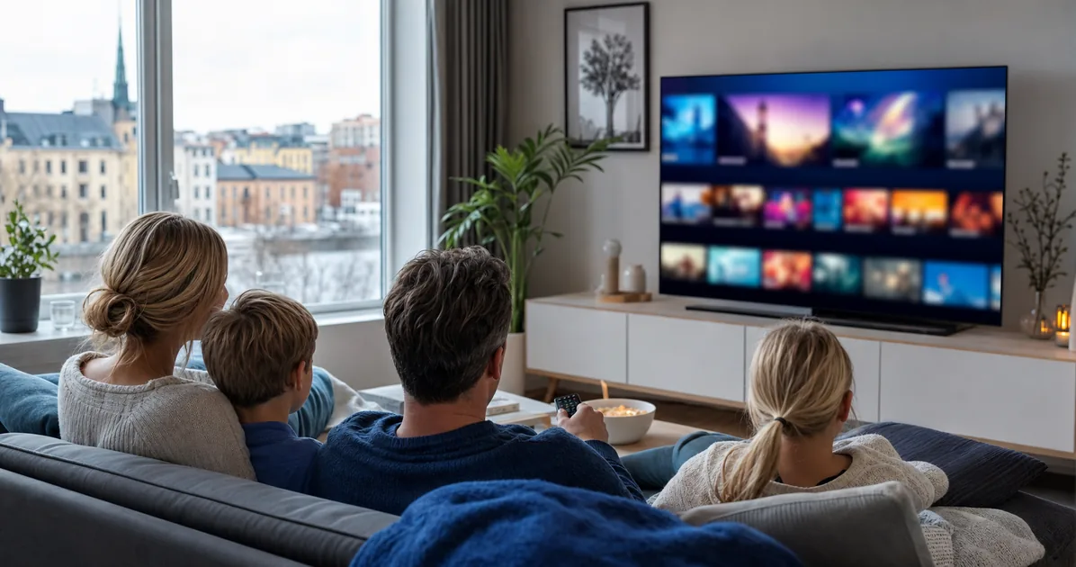 IPTV Örebro på Smart TV i ett modernt svenskt hem