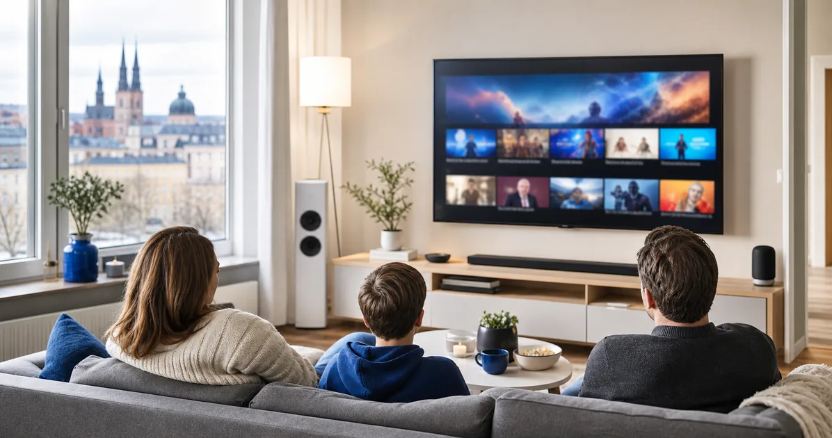 IPTV Uppsala på Smart TV i ett modernt svenskt hem