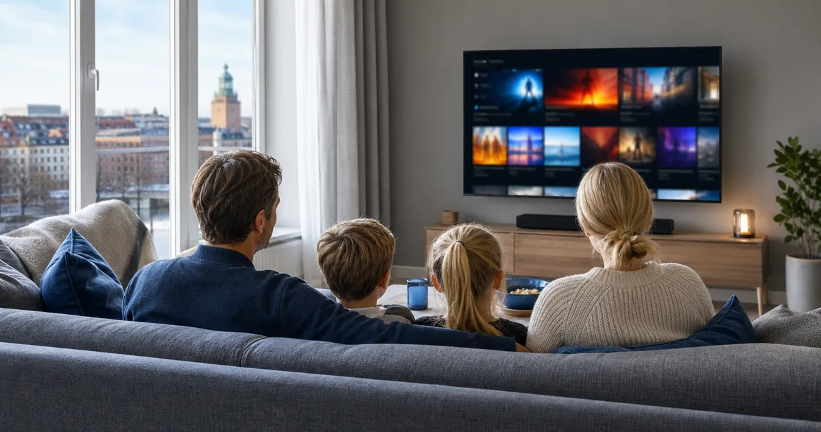 IPTV Västerås på Smart TV i ett modernt svenskt hem